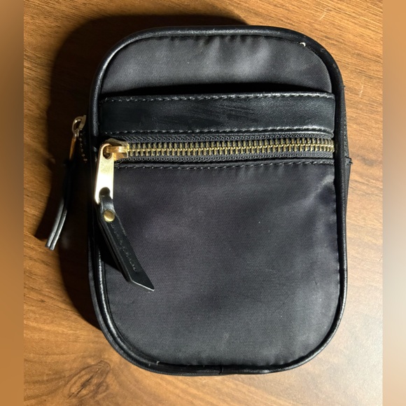 Handbags - Black Leather and Nylon Pouch with wallet